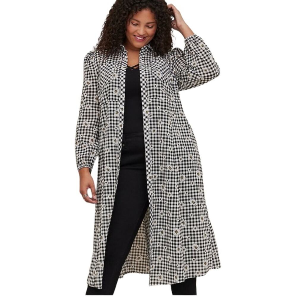 Torrid Cotton Daisies Kimono Duster